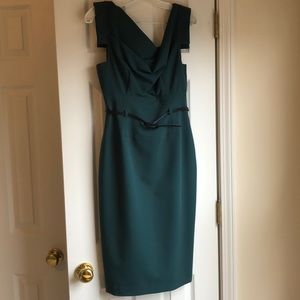 Green Black Halo Classic Jackie-O dress